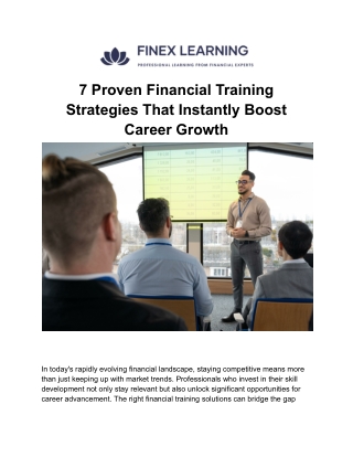 7 Proven Financial Training Strategies That Instantly Boost Career Growth