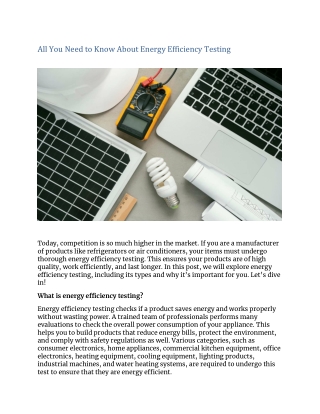 All You Need to Know About Energy Efficiency Testing