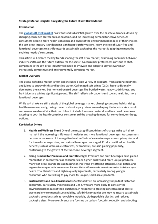 Strategic Market Insights: Navigating the Future of Soft Drink Market