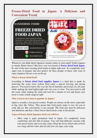 freeze dried food Japan