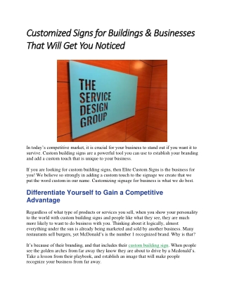 Customized Signs for Buildings & Businesses That Will Get You Noticed
