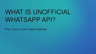 What is Unofficial WhatsApp API Pros, Cons & Use Cases Explained