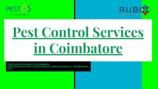 Pest Control Services in Coimbatore