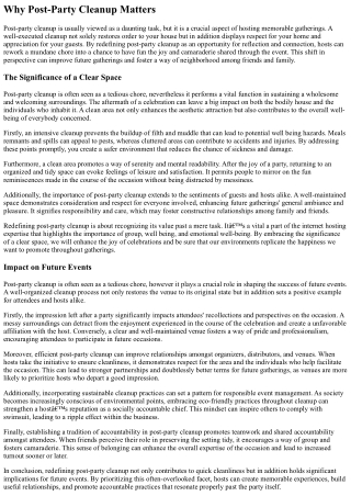 Let’s Redefine Post-Party Cleanup