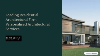 Leading Residential Architectural Firm| Personalised Architectural Services