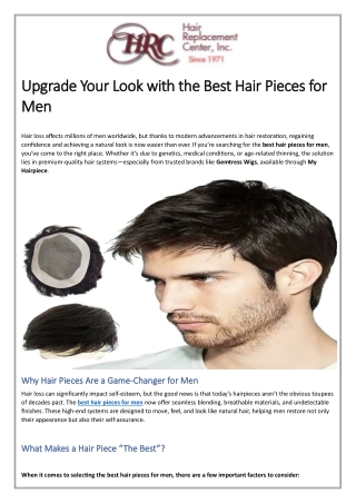 Upgrade Your Look with the Best Hair Pieces for Men
