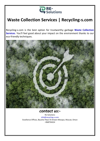 Waste Collection Services | Recycling-s.com