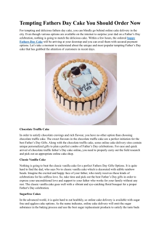 Tempting Fathers Day Cake You Should Order Now