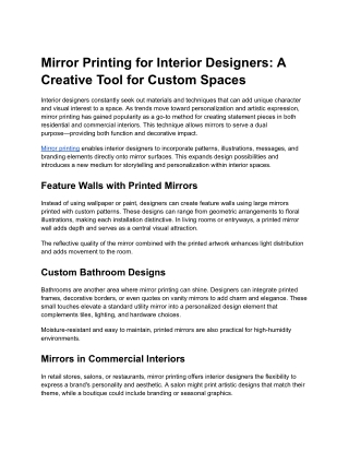 Mirror Printing