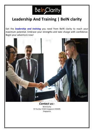 Leadership And Training | BeIN clarity
