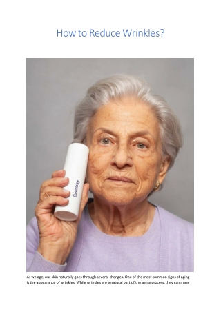 How to Reduce Wrinkles?