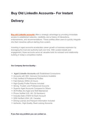 An Essential Way Which To Buy Old LinkedIn Accounts