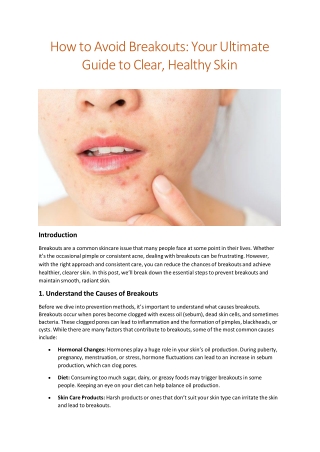 How to Avoid Breakouts: Your Ultimate Guide to Clear, Healthy Skin