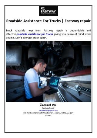Roadside Assistance For Trucks | Fastway repair