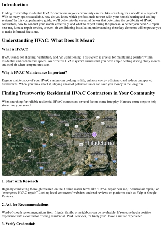 Finding Trustworthy Residential HVAC Contractors in Your Community
