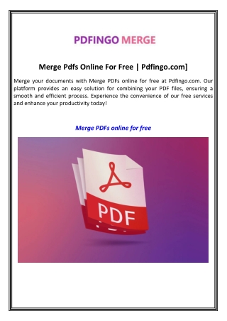 Merge Pdfs Online For Free  Pdfingo.com