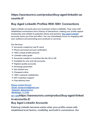Buy Aged LinkedIn Profiles With 500  Connections