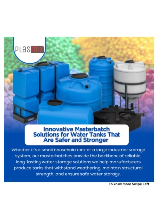 Masterbatch soultions for water tank