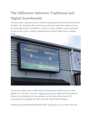 The Difference Between Traditional and Digital Scoreboards