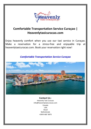 Comfortable Transportation Service Curaçao  Heavenlytaxicuracao.com