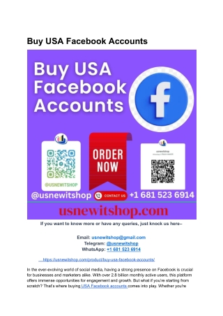 Top 11 Best Sites to Buy USA Facebook Accounts