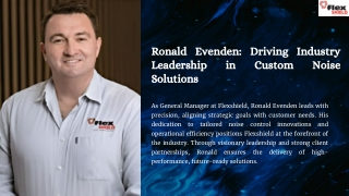 Ronald Evenden: Empowering Flexshield’s Market Leadership