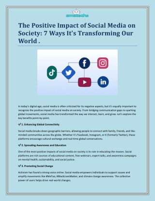 The Positive Impact of Social Media on Society