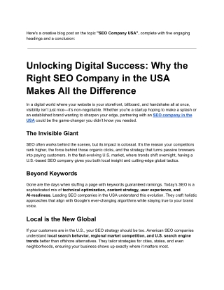 Untitled documentBoost your brand with a top-rated SEO company in the USA! We cr