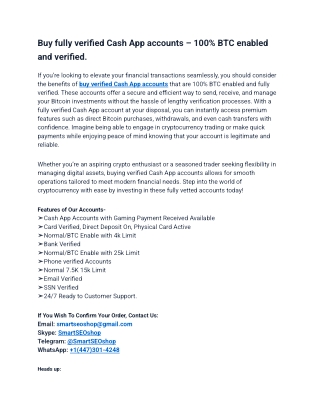 Best Site to Buy Verified Cash App Account in This Year