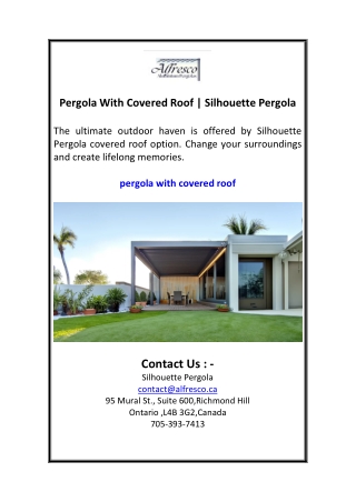 Pergola With Covered Roof  Silhouette Pergola