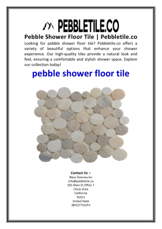 Pebble Shower Floor Tile  Pebbletile.co