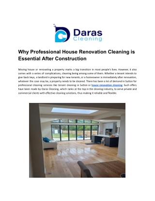 Why Professional House Renovation Cleaning is Essential After Construction