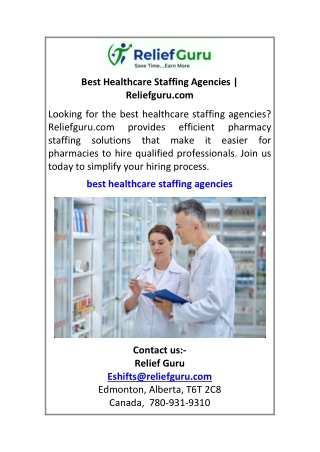 Best Healthcare Staffing Agencies Reliefguru.com