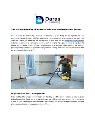 The Hidden Benefits of Professional Floor Maintenance in Sutton