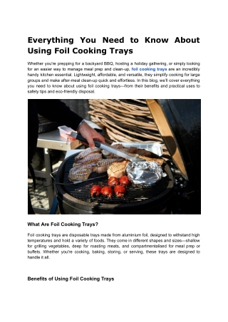 foil cooking trays