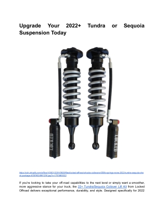 BLOG 2 _ Month 6 _ Upgrade Your 2022  Tundra or Sequoia Suspension Today