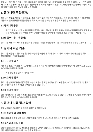 꽁머니 지급의 기준과 절차 안내