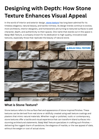 Designing with Depth How Stone Texture Enhances Visual Appeal