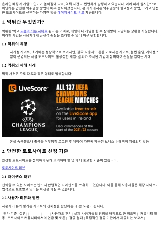 실시간으로 확인하는 안전한 먹튀검증 방법