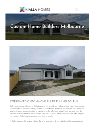Custom Home Builders Melbourne