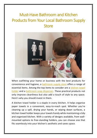 Must-Have Bathroom and Kitchen Products from Your Local Bathroom Supply Store