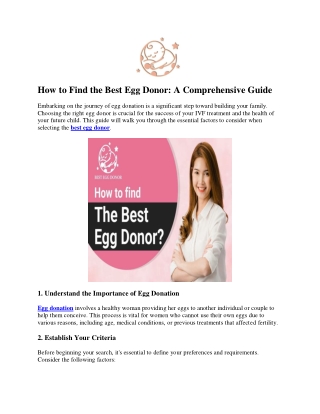 How to Find the Best Egg Donor: A Comprehensive Guide
