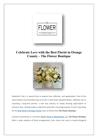 Same-day Flower Delivery | The Flower Boutique