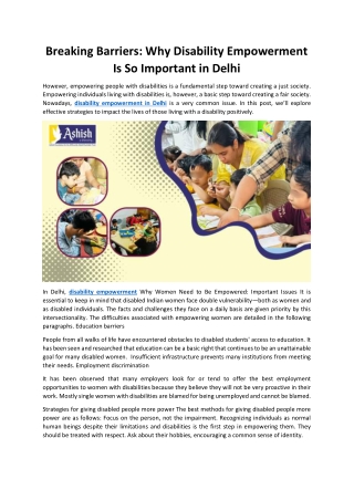 Breaking Barriers: Why Disability Empowerment Is So Important in Delhi