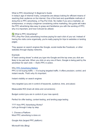 What is PPC Advertising