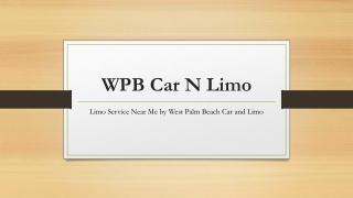 Limo Service Near Me by West Palm Beach Car and Limo