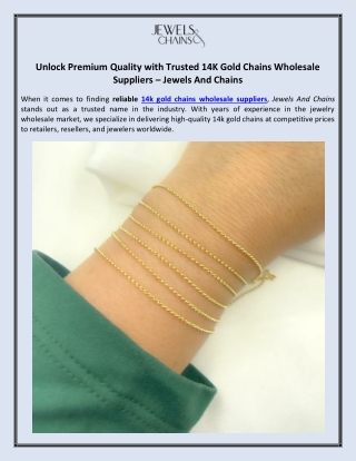 Unlock Premium Quality with Trusted 14K Gold Chains Wholesale Suppliers