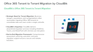CloudBik's Office 365 Tenant-to-Tenant Migration