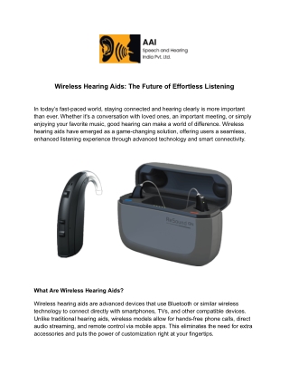 Wireless Hearing Aids_ The Future of Effortless Listening