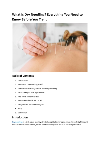 What Is Dry Needling Everything You Need to Know Before You Try It